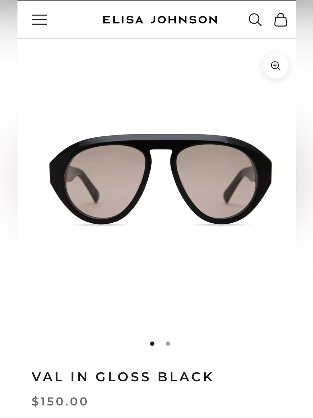 Elisa Johnson VAL Sunglasses in Gloss Black - Picture 1 of 5